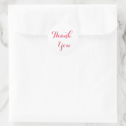 Elegant White Pink Party Wedding Favors Thank You Classic Round Sticker