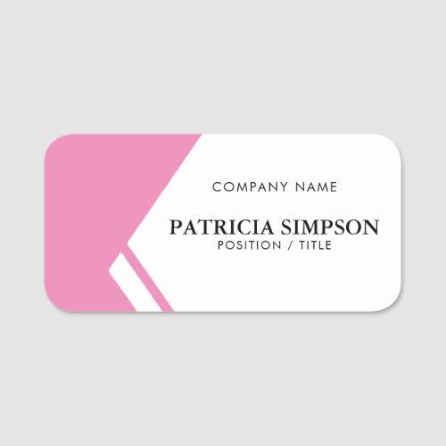 Elegant White  Pink Stand Out With This Feminine Name Tag