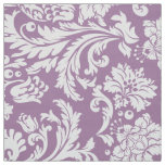 Elegant White &amp; Plum Purple Floral Damasks Fabric