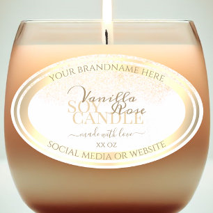 Elegant White Product Packaging Labels Gold Frame