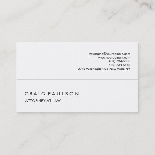 Elegant White Professional Business Card