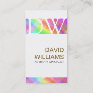 ELEGANT WHITE PROFESSIONAL IRIDESCENT HOLOGRAM BUSINESS CARD