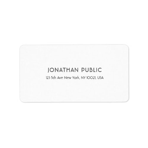Elegant White Professional Plain Modern Simple Label