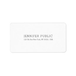 Elegant White Professional Simple Modern Template Label