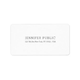 Elegant White Professional Simple Modern Template Label