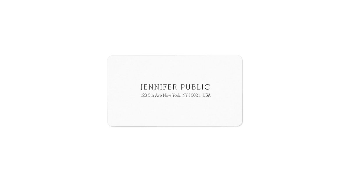 Elegant White Professional Simple Modern Template Label | Zazzle