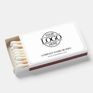 Elegant White Promotional Company Business Logo Matchboxes