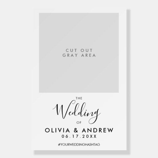 Elegant White Prop Wedding Selfie Photo Frame Foam Board Zazzle