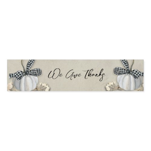 Elegant White Pumpkin Fall Thanksgiving Family Napkin Bands