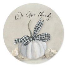 Elegant White Pumpkin Fall Thanksgiving Seal