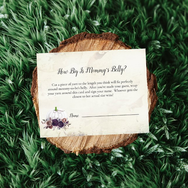 Elegant White Pumpkin Mom's Belly Size Game Invitation (Creator Uploaded)