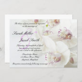 Elegant White & Purple Orchids Wedding Invitation (Front/Back)