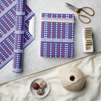 Elegant White Red Diamond Stripe Pattern