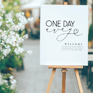 Elegant White Rehearsal Dinner Welcome Sign