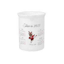 Elegant White Reindeer 2025 Calendar Design