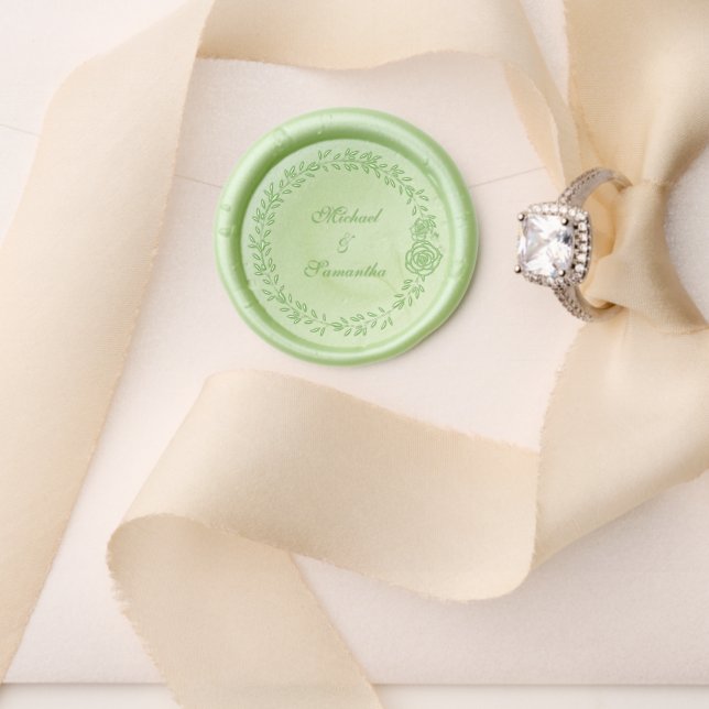 Elegant White Rose and Lilies Wedding Wax Seal Stamp (Insitu (Wedding))