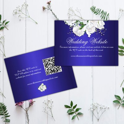 Elegant White Rose Bouquet Blue Wedding Website