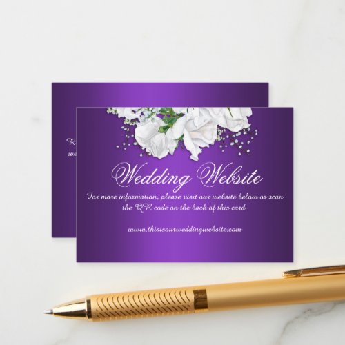Elegant White Rose Bouquet Purple Wedding Website 