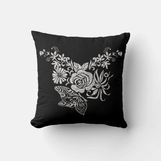 Elegant White Rose Butterfly Floral