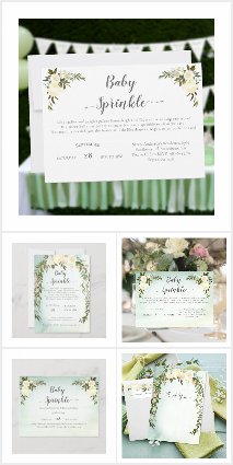 Elegant White Rose Floral Baby Sprinkle Shower