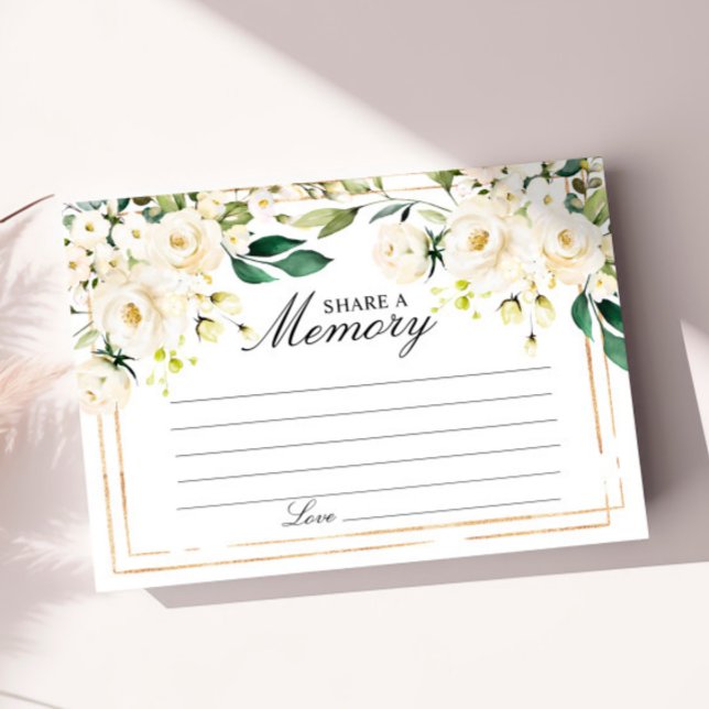 Elegant White Rose Funeral Share a Memory Card (Creator Uploaded)