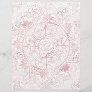 Elegant White Rose Gold Eye Sun Moon Mandala Letterhead