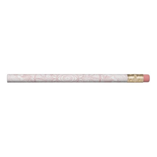 Elegant White Rose Gold Eye Sun Moon Mandala Pencil