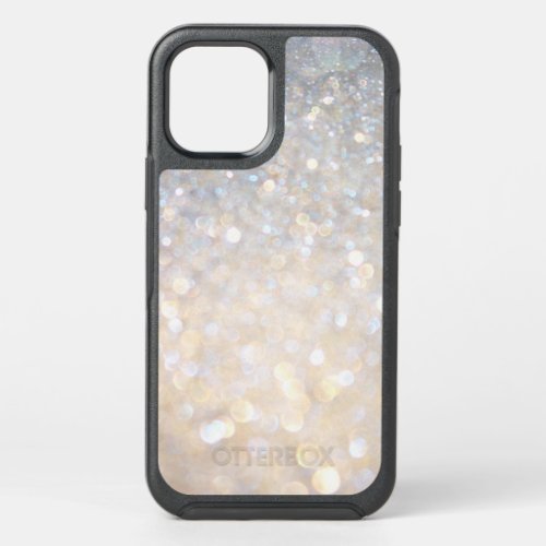 Elegant White Rose Gold Glitter Gray Modern Trendy OtterBox Symmetry iPhone 12 Case