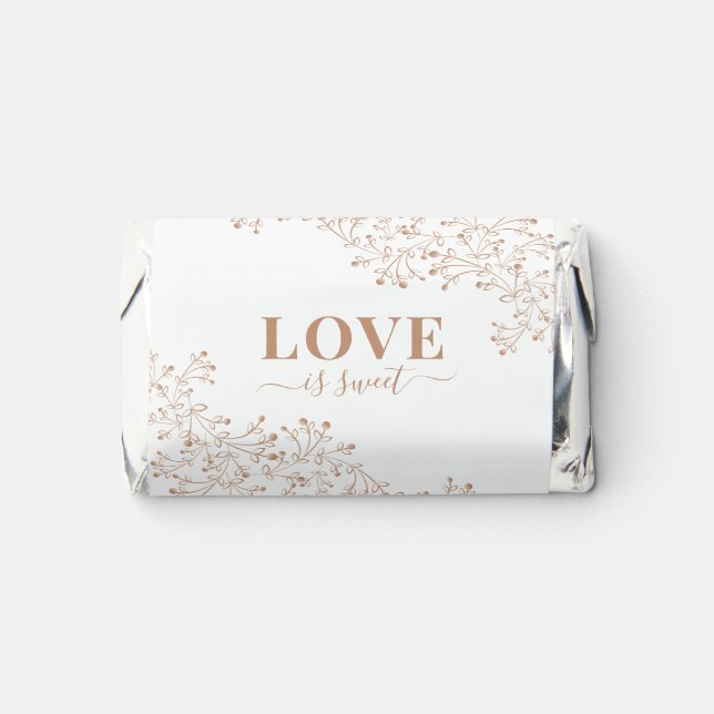 Elegant White & Rose Gold Personalized Wedding  Hershey's Miniatures (Front)
