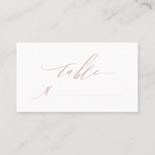 Elegant White Rose Gold Script Monogram Wedding Place Card