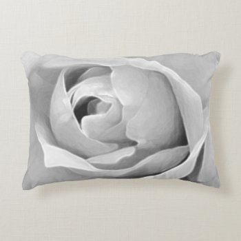 Elegant White Rose Heart Accent Pillow by PattiJAdkins at Zazzle