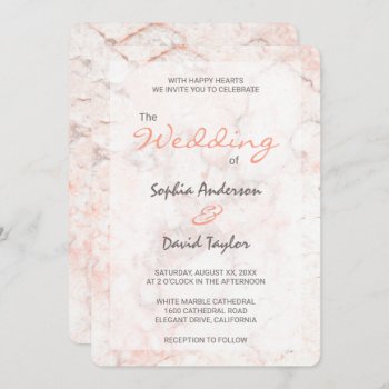 Elegant White Rose Marble Wedding Card by DesignByLang at Zazzle
