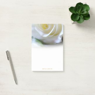 Elegant White Rose Post-it Notes