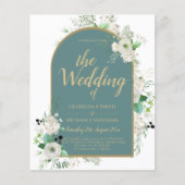 Elegant White Roses All-in-1 Wedding Invite RSVP (Front)