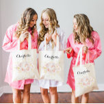 Elegant White Roses Bridesmaid Name Tote Bag<br><div class="desc">Elegant White Roses Bridesmaid Name Custom wedding tote bag. For further customization,  please click the "Personalize this template" link</div>