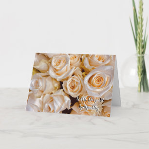 Elegant White Roses Floral Sympathy Card