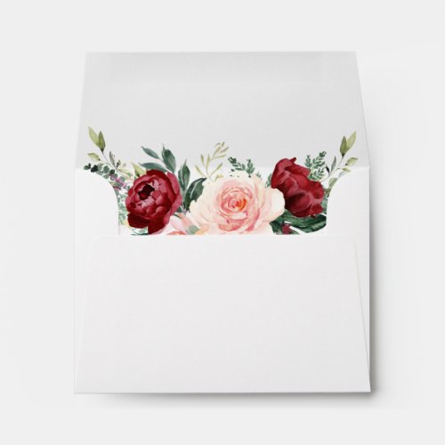 Elegant White Rustic Floral Return Address RSVP Envelope