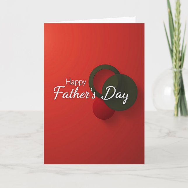 Elegant White Script Dad Card (Front)