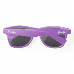 Elegant White Script Personalized Name Sunglasses