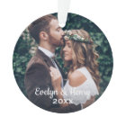 Elegant White Script Wedding Monogram Photo