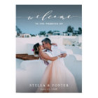 Elegant White Script Wedding Welcome Sign