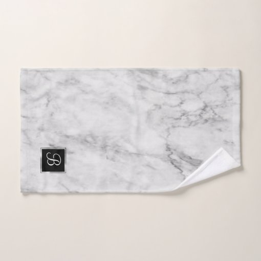 Elegant White Silver and Gray Textured Marble Bath Towel Set Zazzle