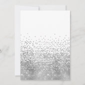 Elegant White Silver Glitter Confetti Sweet 16 Invitation (Back)