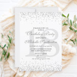 Elegant White Silver Gray Glitter 18th Birthday Invitation<br><div class="desc">Elegant 18th birthday party invitation in white with gray and silver glitter and an elegant calligraphy font.</div>