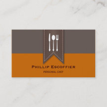 Elegant White Silverware Chef Bistro Business Card