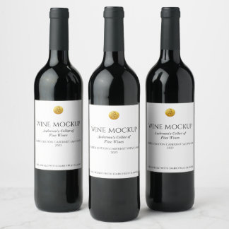Elegant White Simple Custom Wine Labels