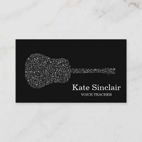 Elegant White Singer Music Voice Teacher Musical Business Card