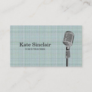 Elegant White Singer Music Voice Teacher Musical Business Card