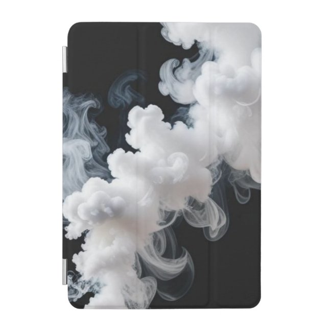 Elegant White Smoke Abstract Art–iPad Smart Cover (Front)