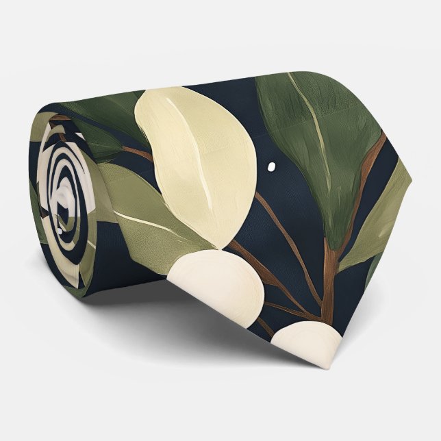 Elegant White Snowberry Holiday Tie  (Rolled)